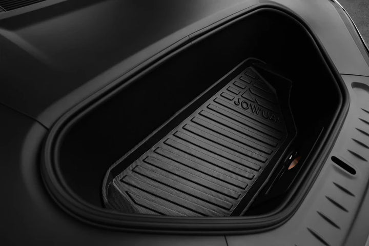 Close-up of Model S front trunk liner