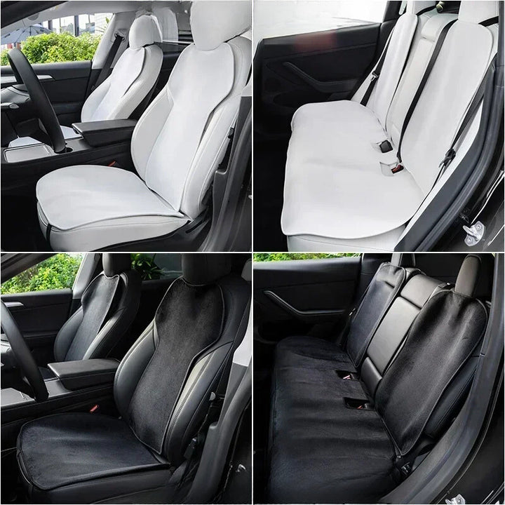 7PCS Flannel Seat Cover Cushion - Anti-Dirt Flocking Pad Mats for Tesla Model 3/Model Y/Model 3+ Highland 2024 at Ludicrous EV.