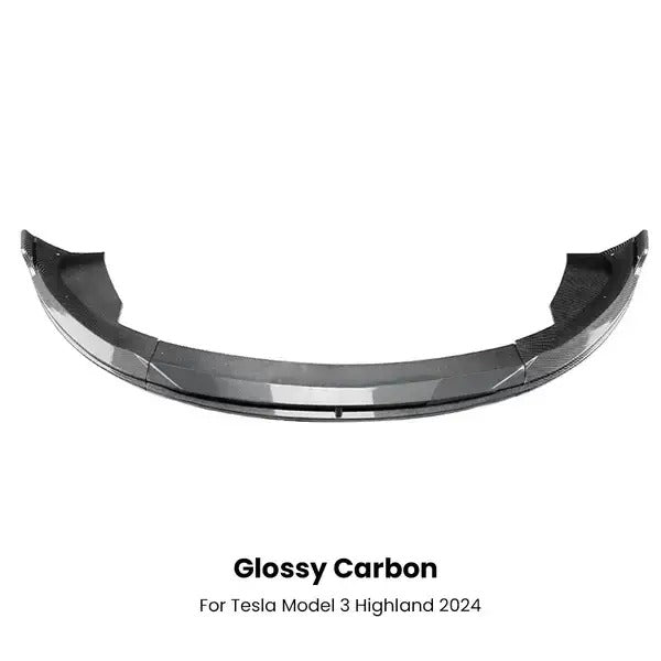 Glossy Front Bumper Lip Trim Cover for Tesla Model 3 Highland 2024 is available at Ludicrous EV.
