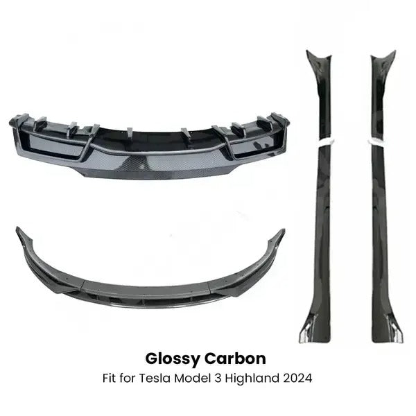 Glossy Carbon Body Kit for Tesla Model 3 Highland 2024 is available at Ludicrous EV.