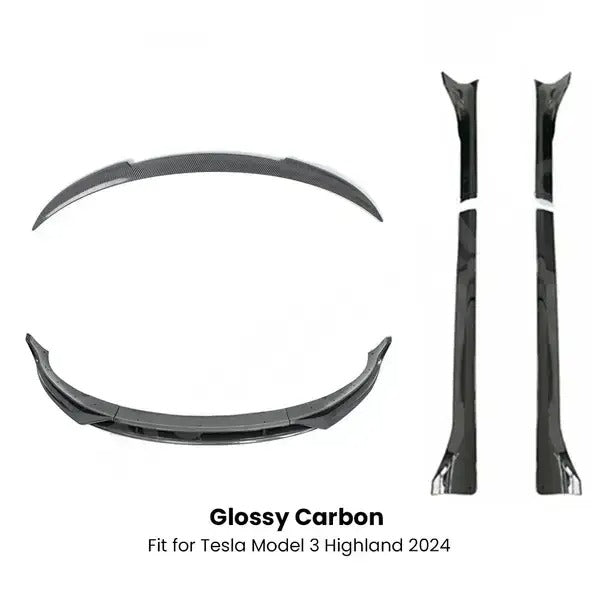 Glossy Carbon Body Kit for Tesla Model 3 Highland 2024 is available at Ludicrous EV.
