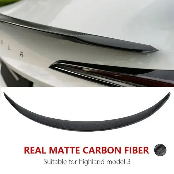  Performance Style Carbon Fiber Rear Spoiler for Tesla Model 3 Highland 2024 is available at Ludicrous EV.
