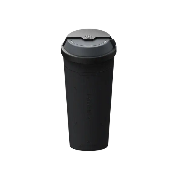 Sleek black car trash can for Tesla