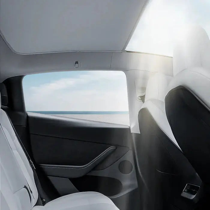 Roof Glass Sunshade For Tesla is available at Ludicrous EV.
