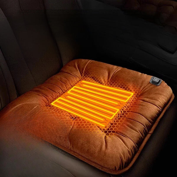 Graphene Heated Car Seat Cushion - Plush Winter Warmth, USB & 12V Power at Ludicrous EV.