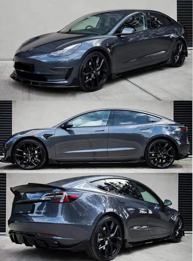 Aero Bumper Lip Rear Diffuser Side Skirts Spoiler Tuning Kit for Tesla Model 3/Y 2017-2024 is available at Ludicrous EV.