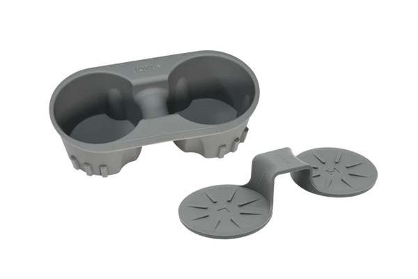 Gray cup holder set for Tesla Model 3 and Model Y