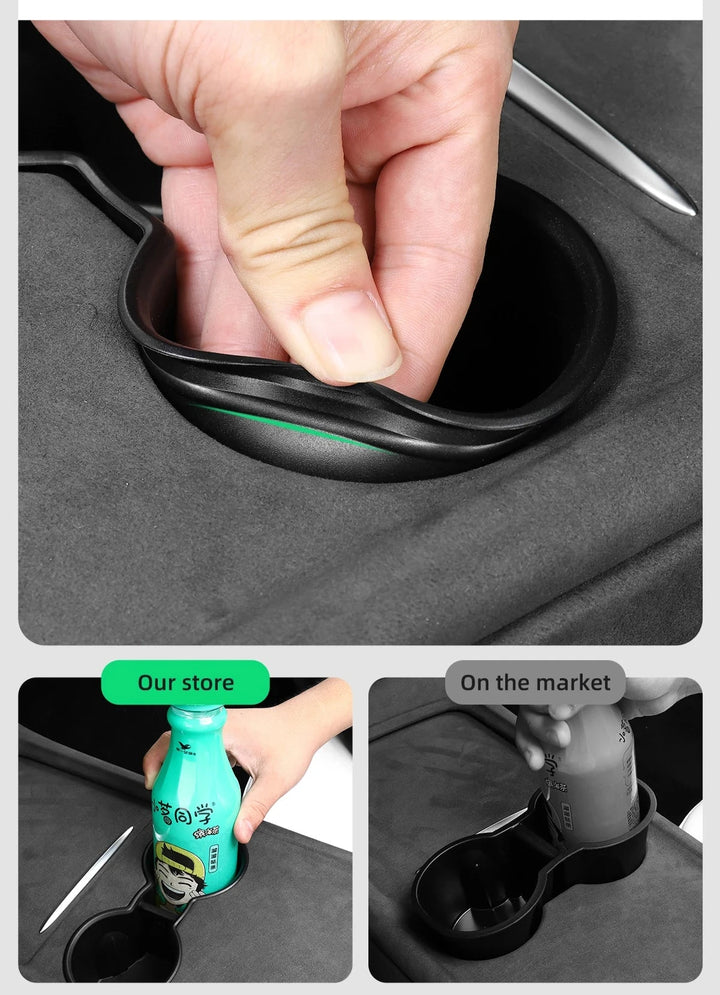 Shock-Absorbing Anti-Skid Silicone Cup Holder Cover for Tesla Model 3/Model Y 2021-2023 is available at Ludicrous EV.
