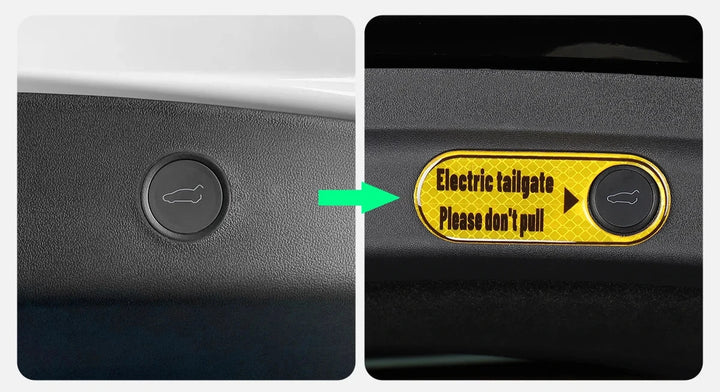 Trunk Tailgate Switch Warning Sticker for Tesla Model S/3/X/Y is available at Ludicrous EV.