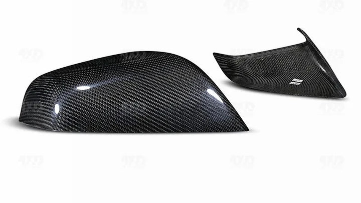 Rearview Mirror Cover in Dry Carbon Matte or Gloss for Tesla Model S 2014-2019 at Ludicrous EV.