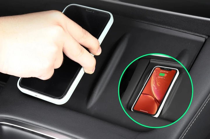 Silicone Anti-Skid Wireless Charging Pad for Tesla Model 3/Y/X/S is available at Ludicrous EV.
