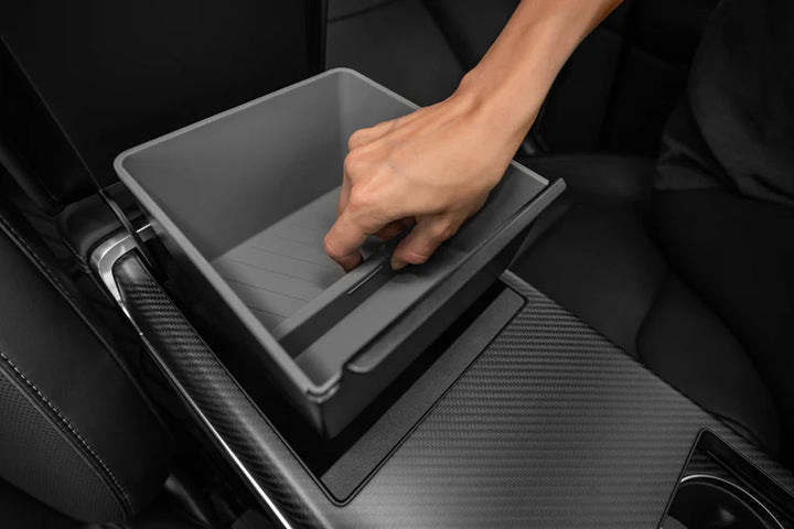 Armrest Organizer Tesla Model S/X is available at Ludicrous EV.
