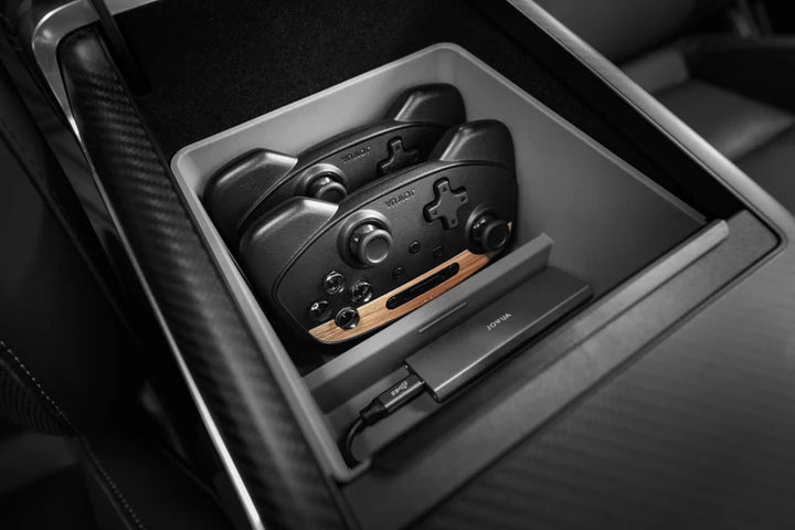 Armrest Organizer Tesla Model S/X is available at Ludicrous EV.
