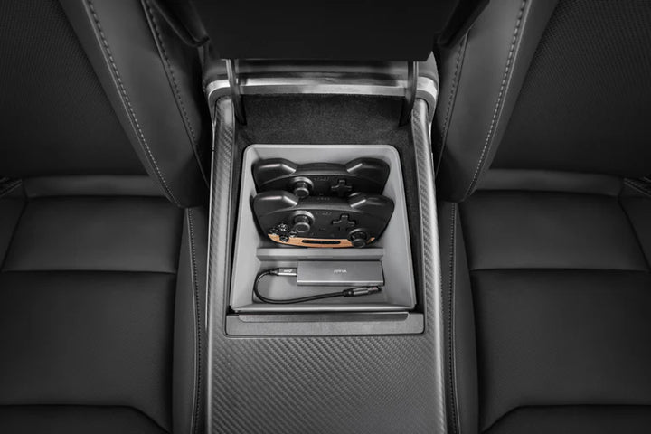 Armrest Organizer Tesla Model S/X is available at Ludicrous EV.
