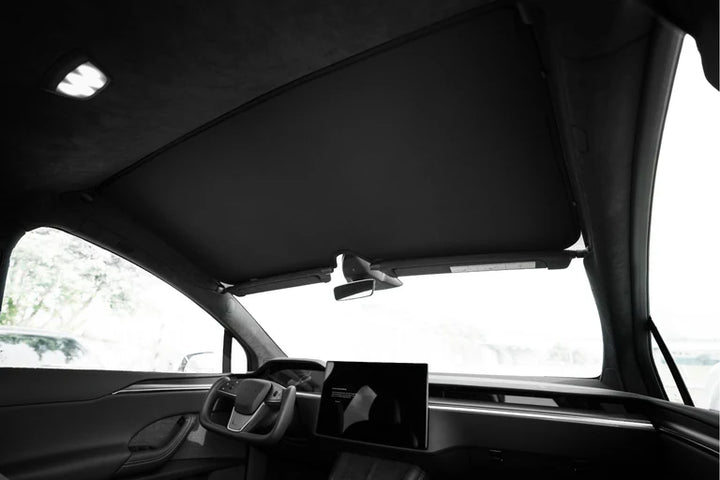 Model X Glass Roof Sunshade is available at Ludicrous EV.
