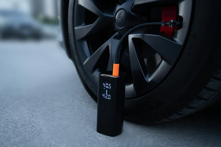 Portable Air Compressor for Tesla & Tire Valve Caps Combo is available at Ludicrous EV.
