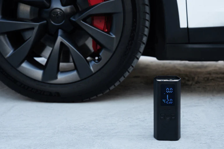 Portable Air Compressor for Tesla & Tire Valve Caps Combo is available at Ludicrous EV.
