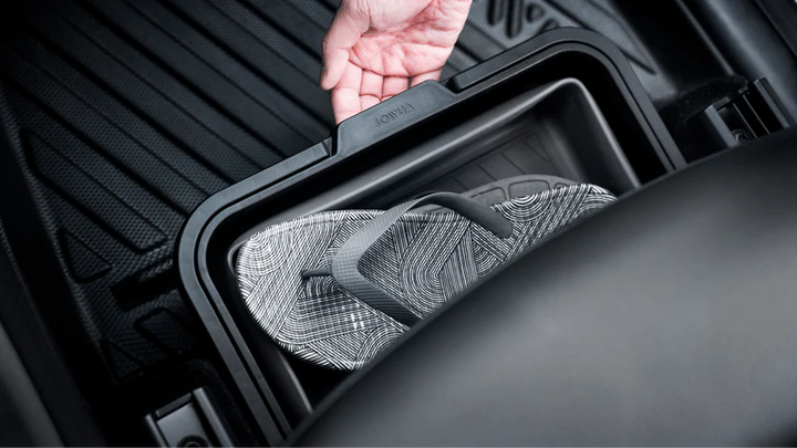 Under Seat Collapsible Organizer for Tesla Model X Y is available at Ludicrous EV.
