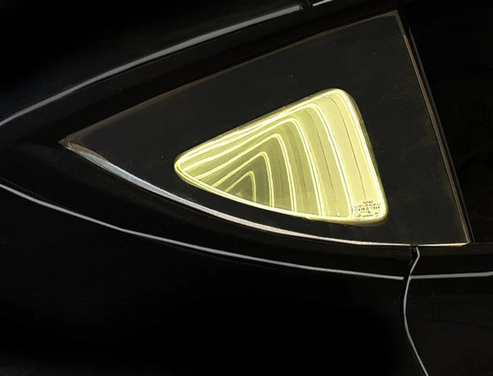 Triangle Window Atmosphere Lights for Tesla Model Y 2021-2023 at Ludicrous EV.
