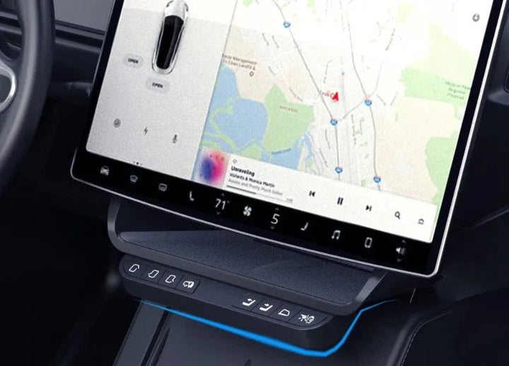 Wireless Smart Button & Center Screen Storage Box for Tesla Model 3/Model Y is available at Ludicrous EV.
