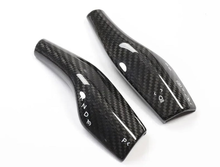 Real Dry Carbon Fiber Gear Lever Patch for Tesla Model 3/Y is available at Ludicrous EV.