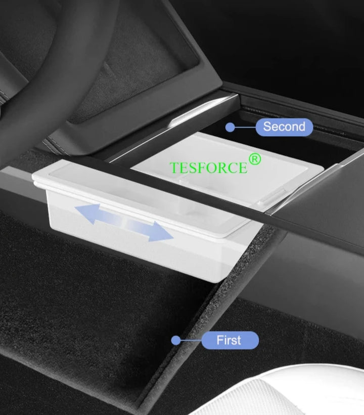 Center Armrest Box Cover Heightening Pad Leather Protector for Tesla Model 3 Highland 2023-2024 is available at Ludicrous EV.
