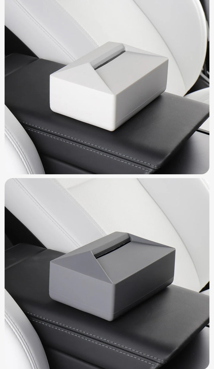 Silicone Car Tissue Holder with Fix Strap for Seat Back Cybertruck for Tesla Model 3/Model  Y/Model S/Model X is available at Ludicrous EV.