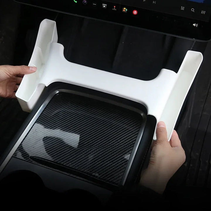 Armrest Side Storage Box & Gap Organizer Tray – Center Console Interior Accessories for Tesla Model 3 & Y is available at Ludicrous EV.