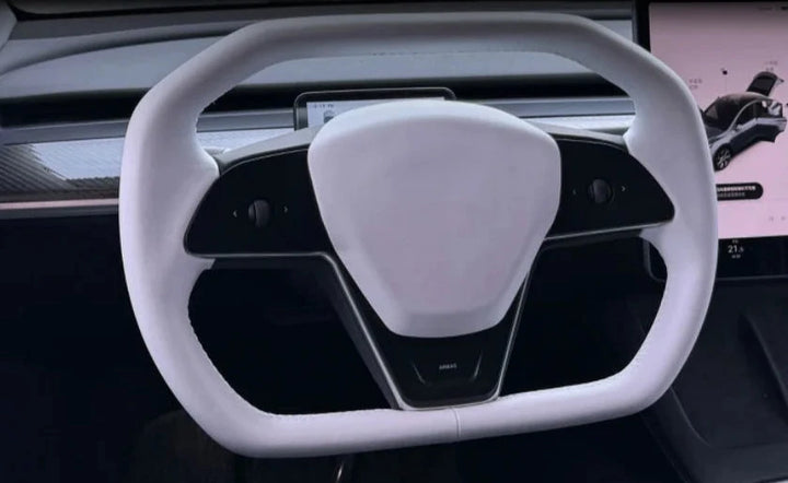 Cybertruck Style Yoke Steering Wheel for Tesla Model Y/Model 3 2019-2023 is available at Ludicrous EV.