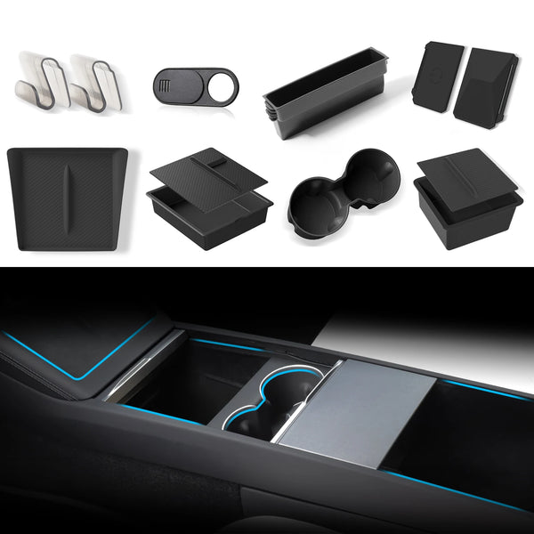 Car Storage Box & Drinks Holder 10 Pcs Set For Tesla Model 3 Highland 2024 is available at Ludicrous EV.