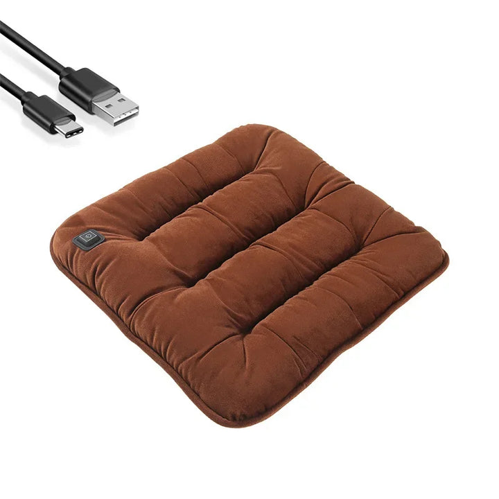 Graphene Heated Car Seat Cushion - Plush Winter Warmth, USB & 12V Power at Ludicrous EV.