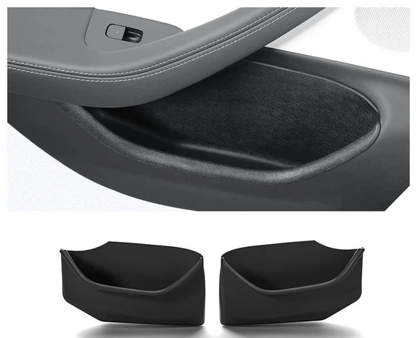 TPE Front & Rear Door Storage Box, All-Inclusive Slot Pocket Car Accessories for Tesla Model 3 Highland 2024 at Ludicrous EV.
