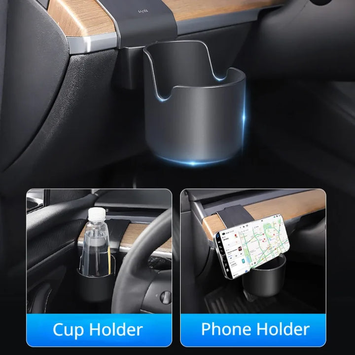 Dashboard Cup Holder & Phone Organizer Left Storage Box Center Console for Tesla Model 3/Model Y is available at Ludicrous EV.