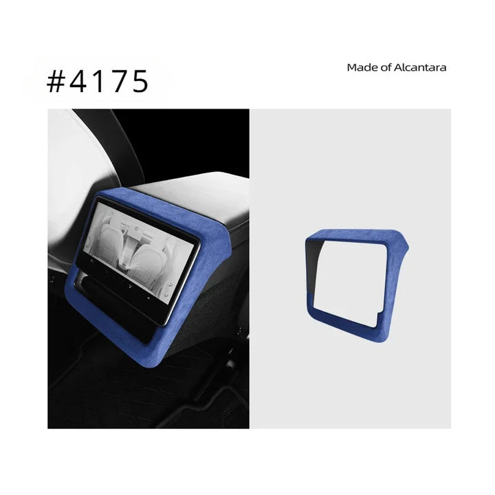 Suede Rear Row Screen Frame Cover for Tesla Model 3 2024, Alcantara at Ludicrous EV.