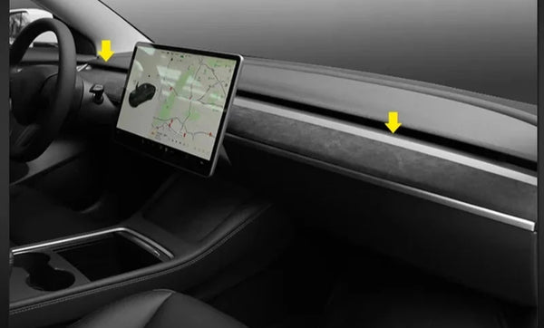 Suede Dashboard & Center Console Panel Trim For Tesla Model Y 2021-2024 is available at Ludicrous EV.
