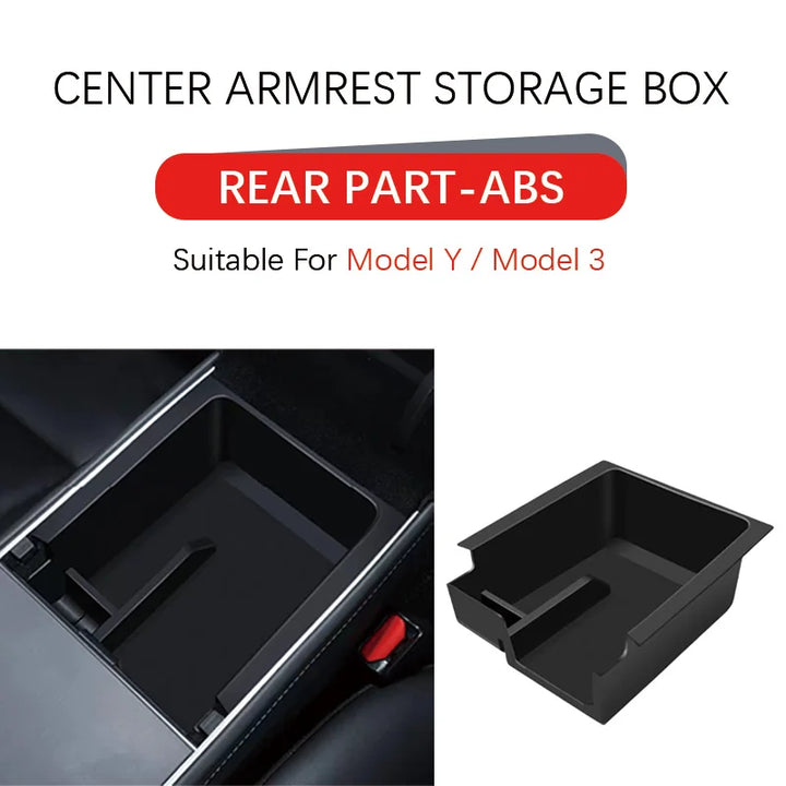 ABS Flock Center Console Organizer for Tesla Model 3/Y 2016-2024 is available at Ludicrous EV.