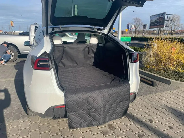 Wear-Resistant Waterproof Pet Mat for Trunk for Tesla Model Y is available at Ludicrous EV.
