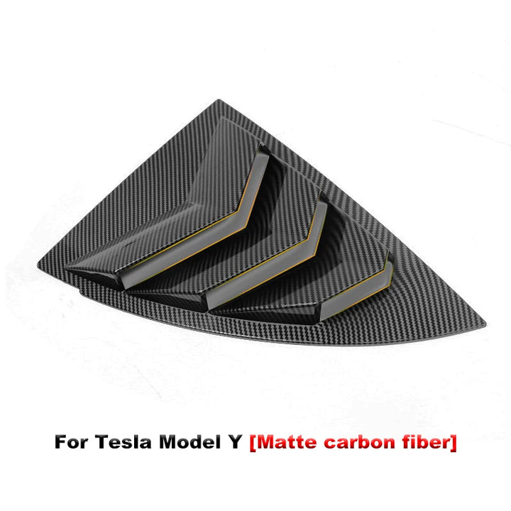 Triangle Window Spoiler Louver Shutter Cover for Tesla Model Y is available at Ludicrous EV.
