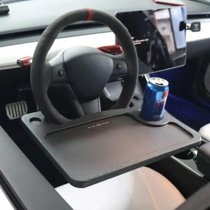 Multifunctional Car Travel Table Laptop Desk Steering Wheel Tray for Eating & Work for Tesla Model 3/Model S/Model X/Model Y is available at Ludicrous EV.