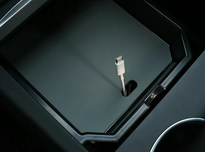 Central Control Storage Box with Silicone Pad for 2024 Tesla Model 3 Highland is available at Ludicrous EV.
