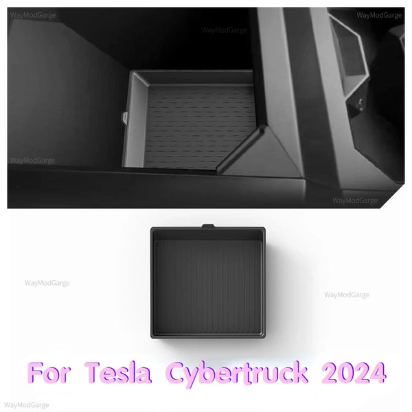 Armrest Box Silicone Pad for Tesla Cybertruck 2024 Anti Slip Pad Storage Box Mat Car Interior Accessories for Cyber Pickup Truck