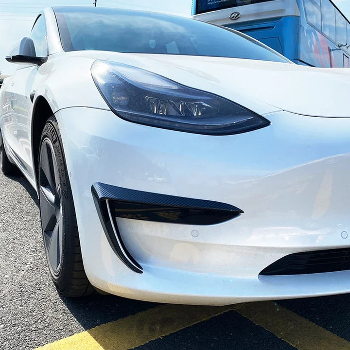 Front Bumper Wind Knife & Fog Lamp Trim for Tesla Model 3/Model Y (2017-2023) is available at Ludicrous EV.
