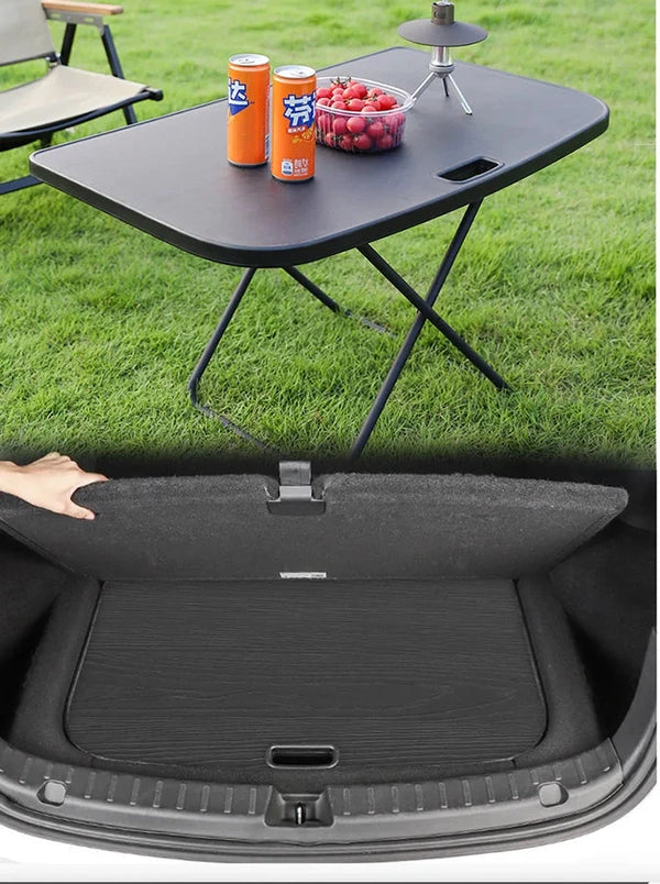 Travel Folding Trunk Table Desk for Tesla Model Y/Model 3 (2023) is available at Ludicrous EV.
