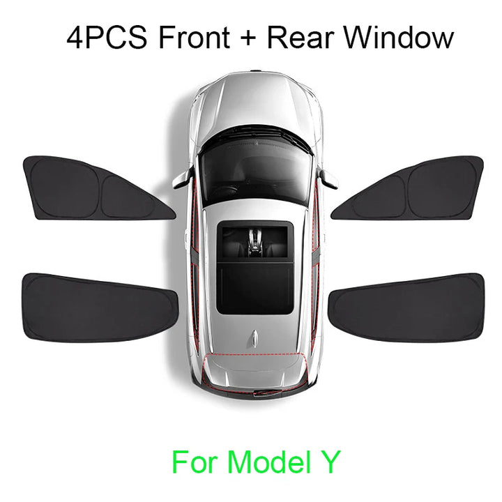 Privacy Sun Shade for Tesla Model 3 Y Custom-Fit Car Side Window Sunshade Blind Shading for Camping Hiking Rest Accessories is available at Ludicrous EV.