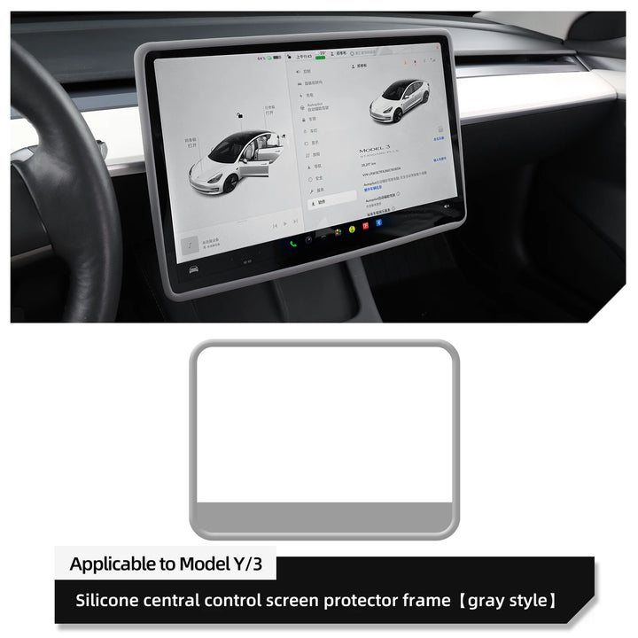 Silicone Screen Protection Frame & Edge Cover For Tesla Model 3/Y is available at Ludicrous EV.