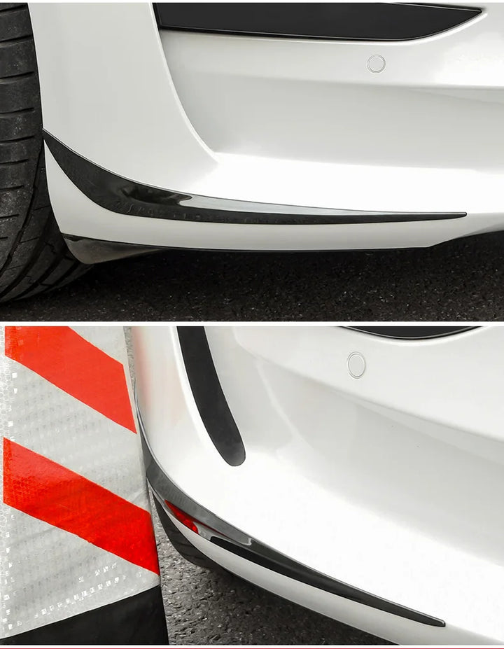 Stainless Steel Front Bumper Corner Protectors for Tesla Model 3 is available at Ludicrous EV.
