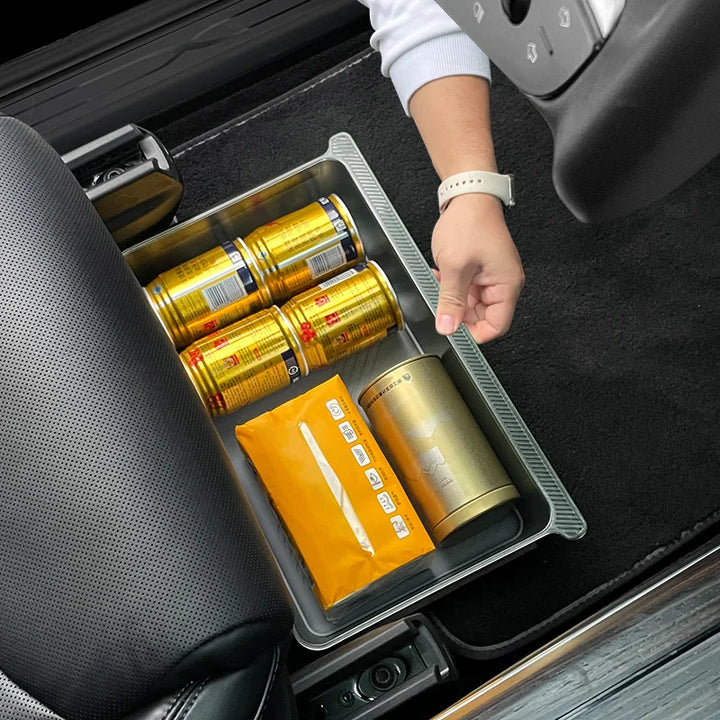 Underseat Drawer Storage Box for Tesla Model X/Model Y (2023) is available at Ludicrous EV.
