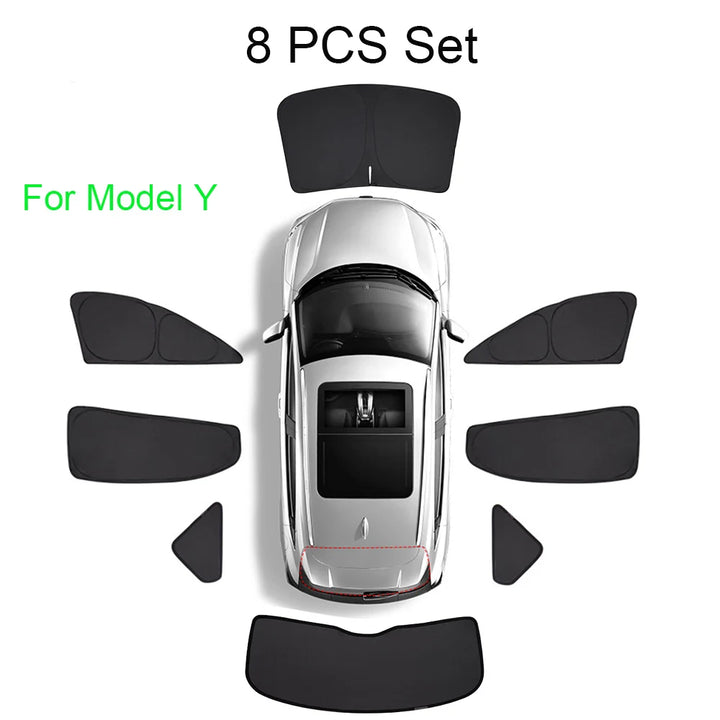 Privacy Sun Shade for Tesla Model 3 Y Custom-Fit Car Side Window Sunshade Blind Shading for Camping Hiking Rest Accessories is available at Ludicrous EV.