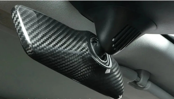 Real Carbon Fiber Rearview Mirror Cover for Tesla Model 3/Y/3+ Highland 2024 is available at Ludicrous EV.