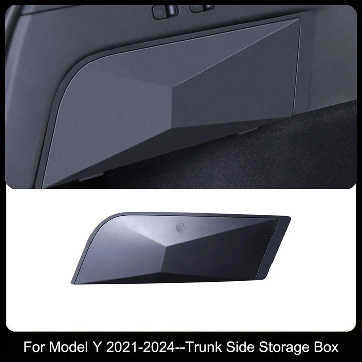 Side Storage Box Trunk Organizer with Garbage Bins for Tesla Model Y (2021-2024) is available at Ludicrous EV.
